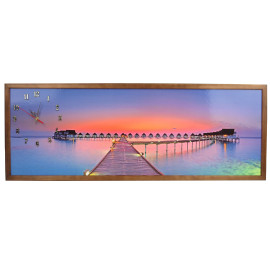 TABLOU CU CEAS INRAMAT 35X100 CM SUNSET